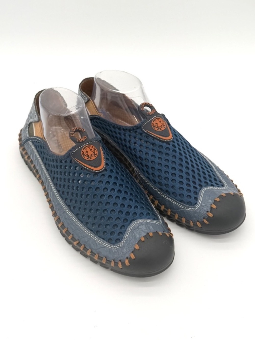 Clohoo Mens Mesh Slip On Loafers Blue Breathable Shoes Size 10 US 46 EU A9327
